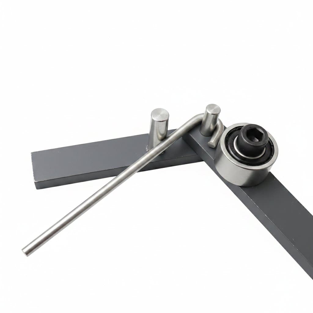 Rafford manual steel bender tool for 2-8mm rebars and wire, showing the high-strength bearing bending machine on a workbench.