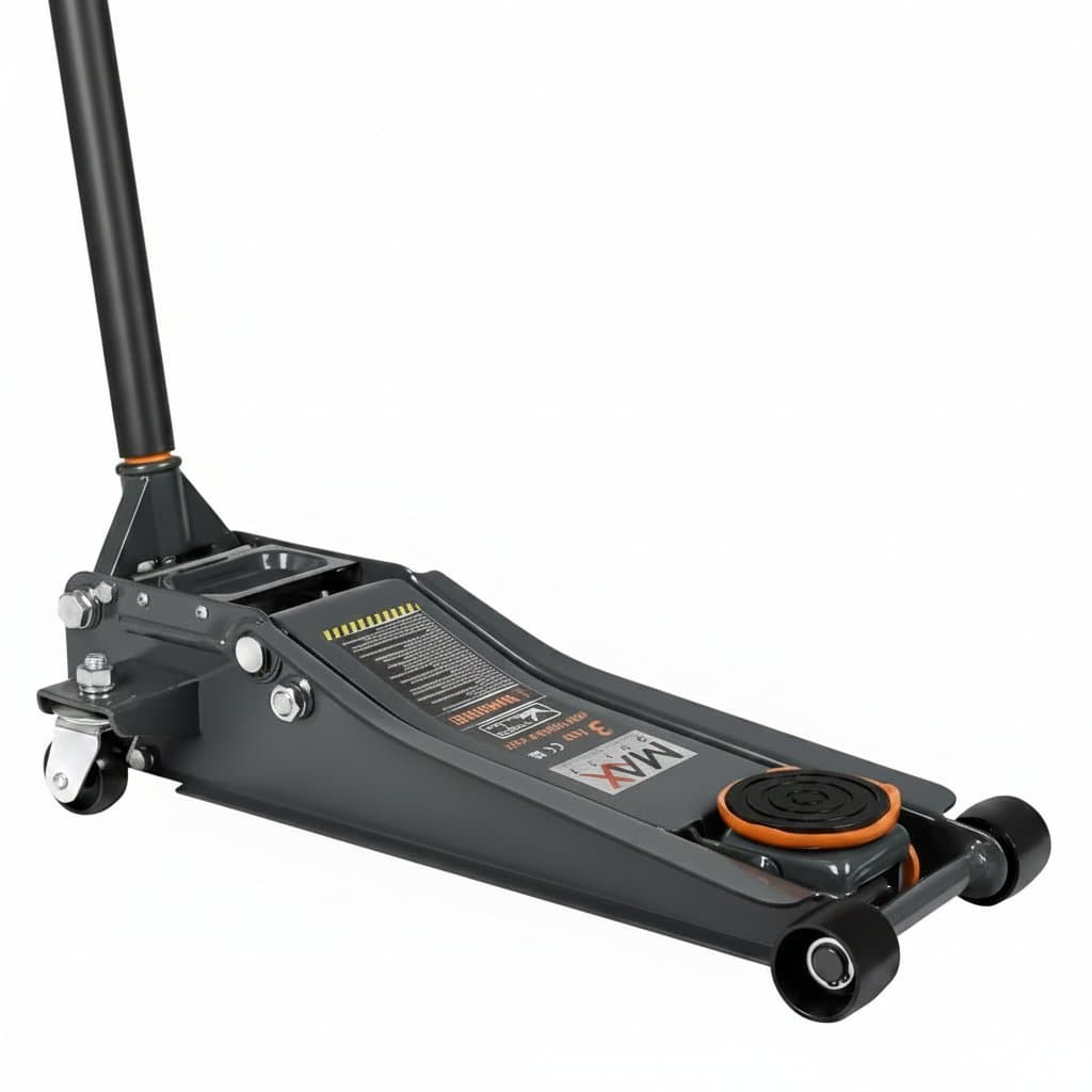 3-ton 6600 lb low profile hydraulic steel floor jack with dual pistons and quick lift pump for car maintenance in home workshop