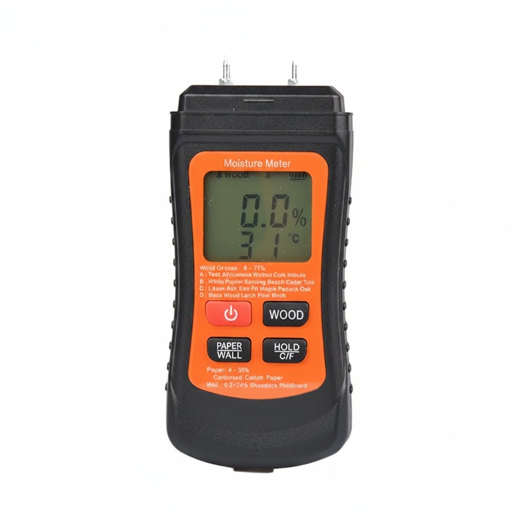 Pinless Wood Moisture Meter | Non-Destructive Digital Hygrometer with LCD & Alarm