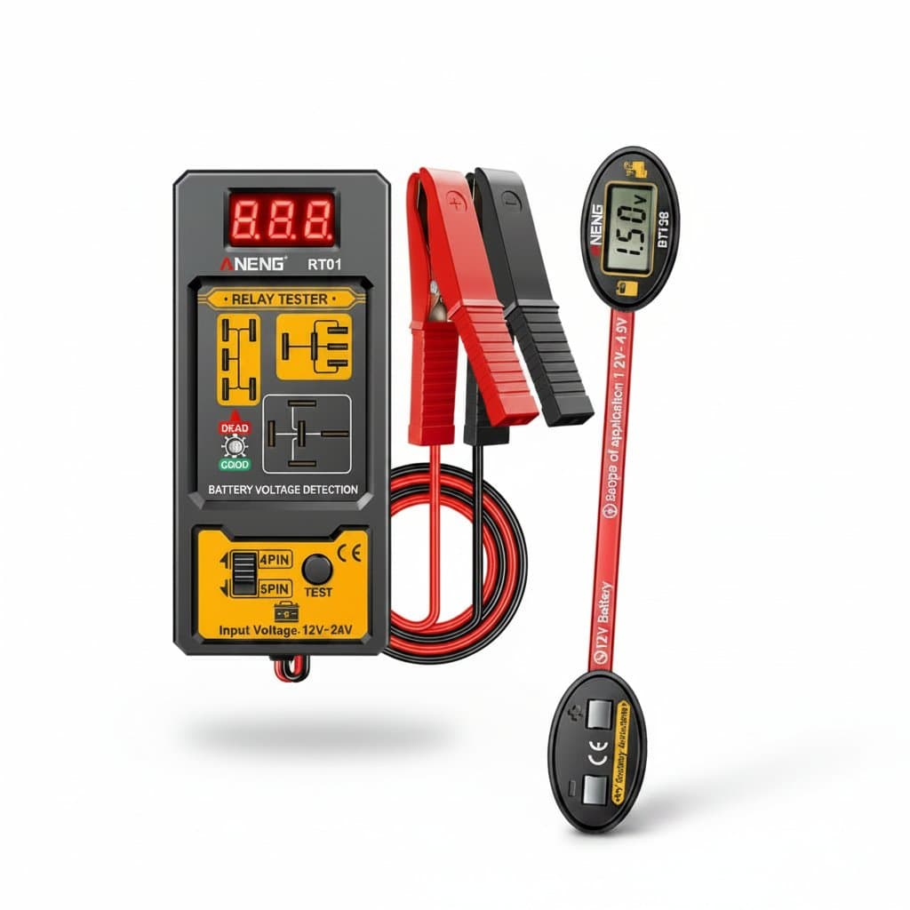 12V/24V Battery Relay Tester | Automotive Diagnostic Tool | Voltage Meter for Car & Lithium Batteries