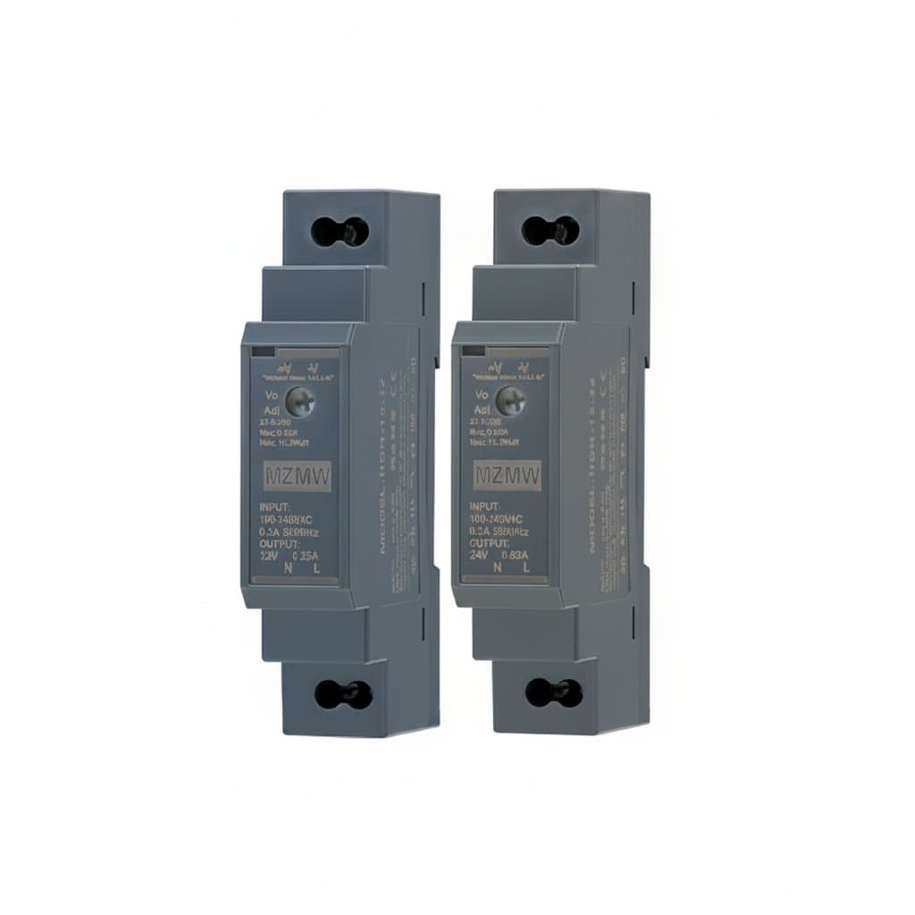 Ultra-Thin DIN Rail Power Supply | 15W AC/DC Converter | 100-240V to 12V/24V Industrial Transformer