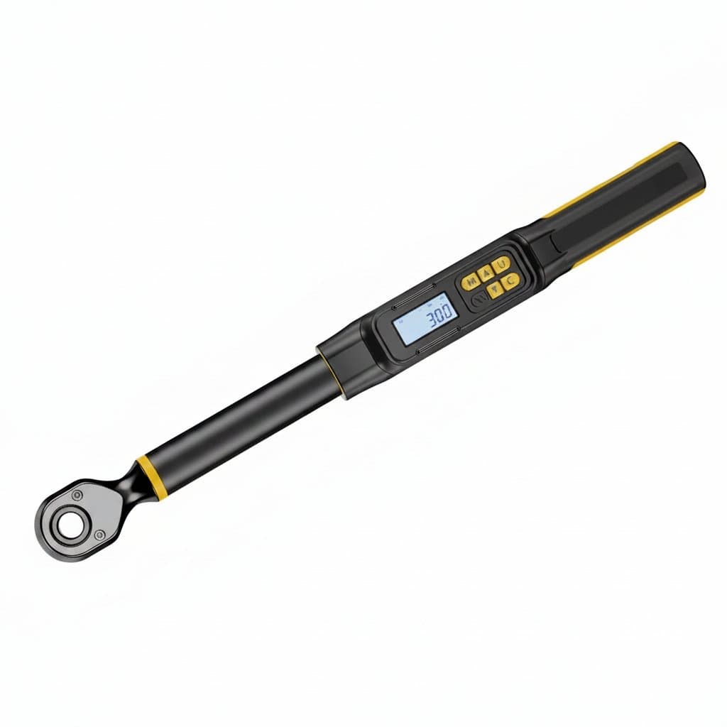 A MoveCrab 3/8" 1/2" drive digital angle spark plug torque wrench with 0.1° angle measurement.