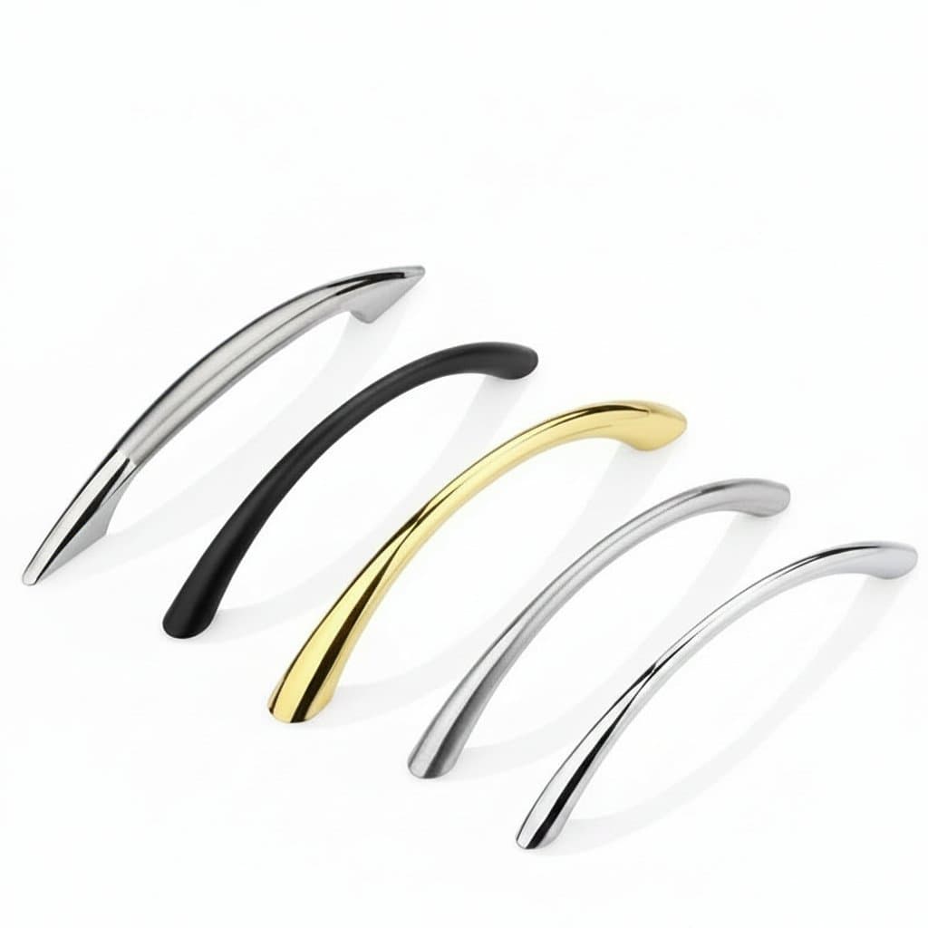 Modern black zinc alloy cabinet handle with bright gold accents, 128mm long, for wardrobes, dressers, and cupboard doors.