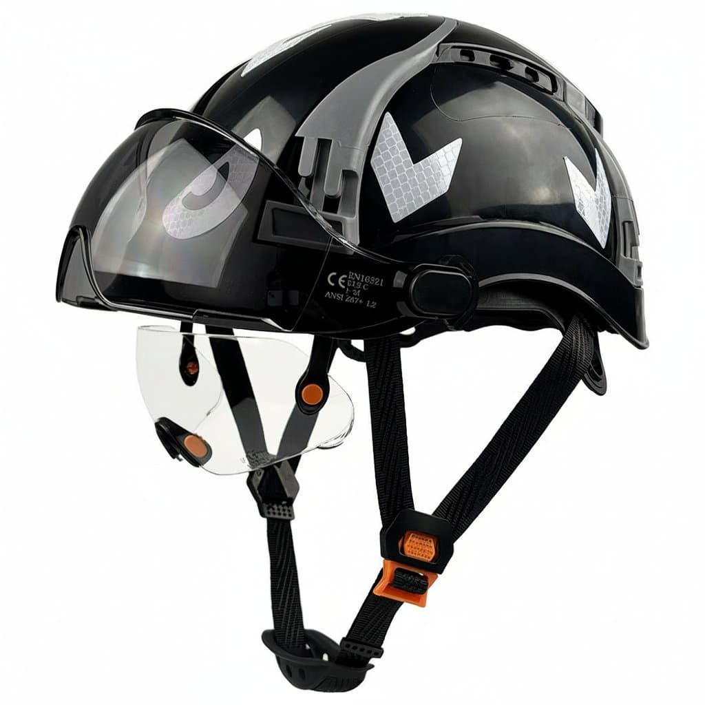 Vent Hard Hat | DIY Reflective Stickers | CE ANSI Safety Helmet with Double Goggles
