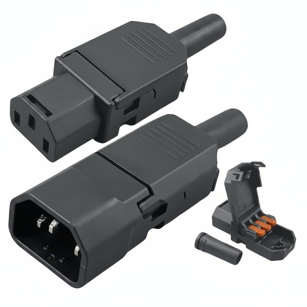 IEC320 C13/C14 Power Connector | 10A 250V Detachable Plug Assembly for Secure Wiring