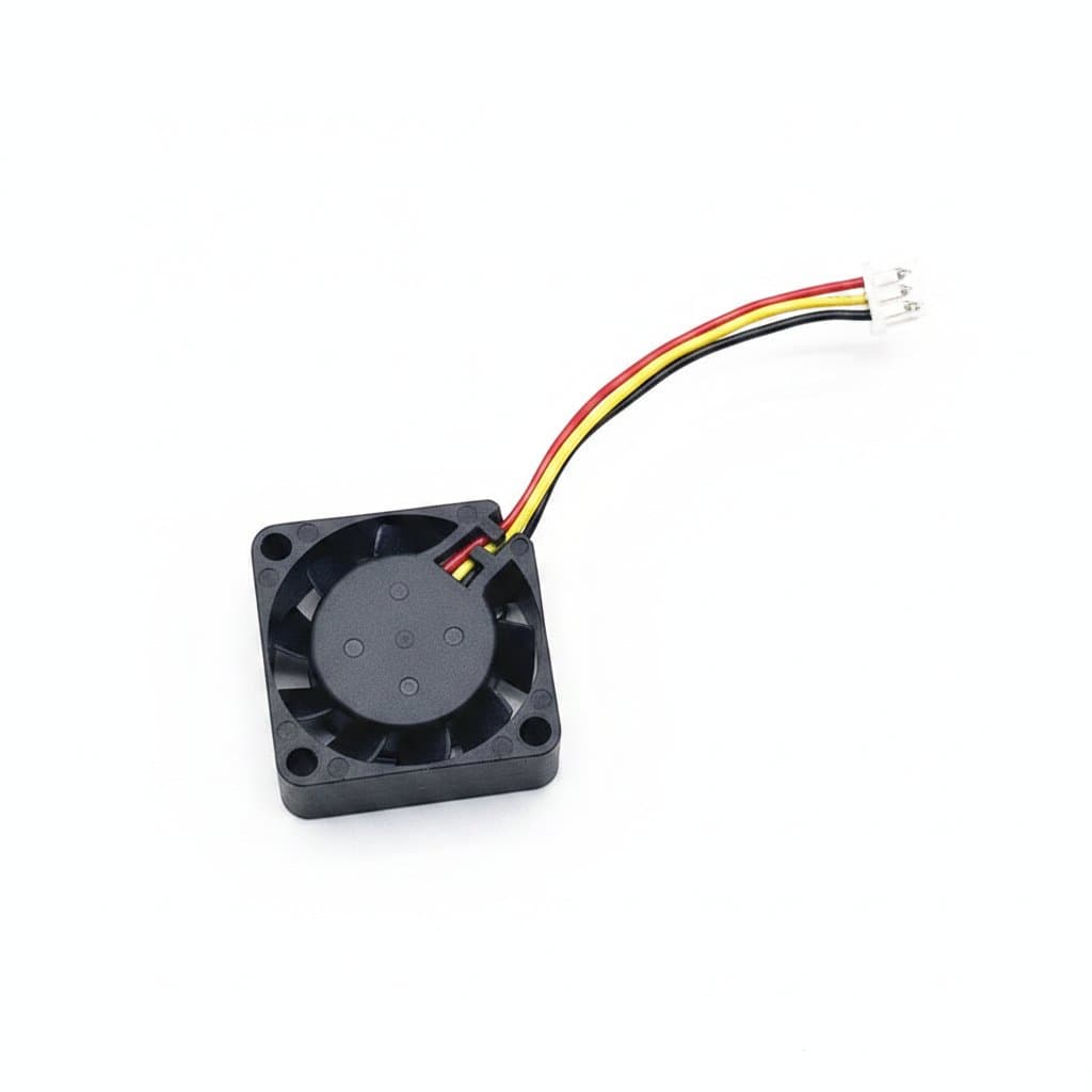 SUNON 2010 5V mini cooling fan, a compact 20x20x10mm DC brushless fan with a 3-pin connector for precise speed control.