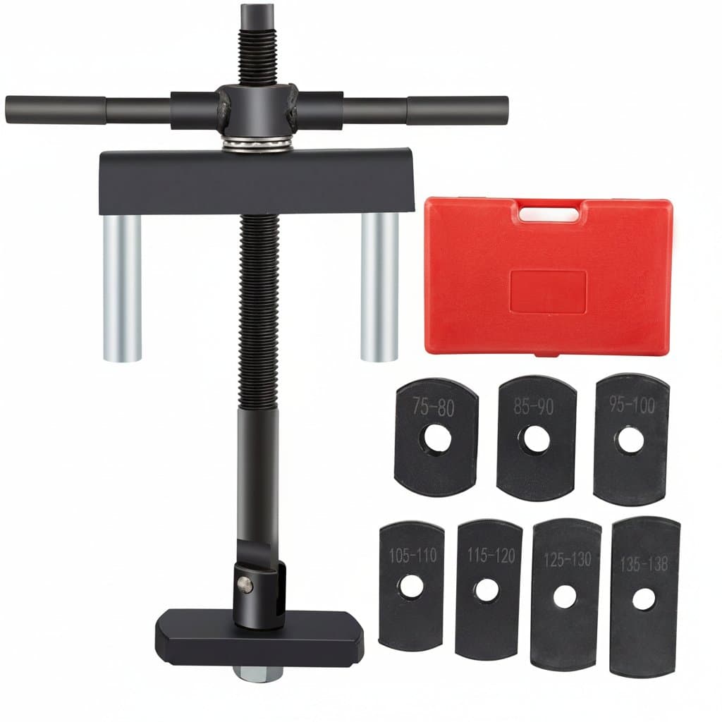SucceBuy Manual Hydraulic Cylinder Liner Puller Kit with 7 steel plates and 2 branch pipes for diesel engine repair.