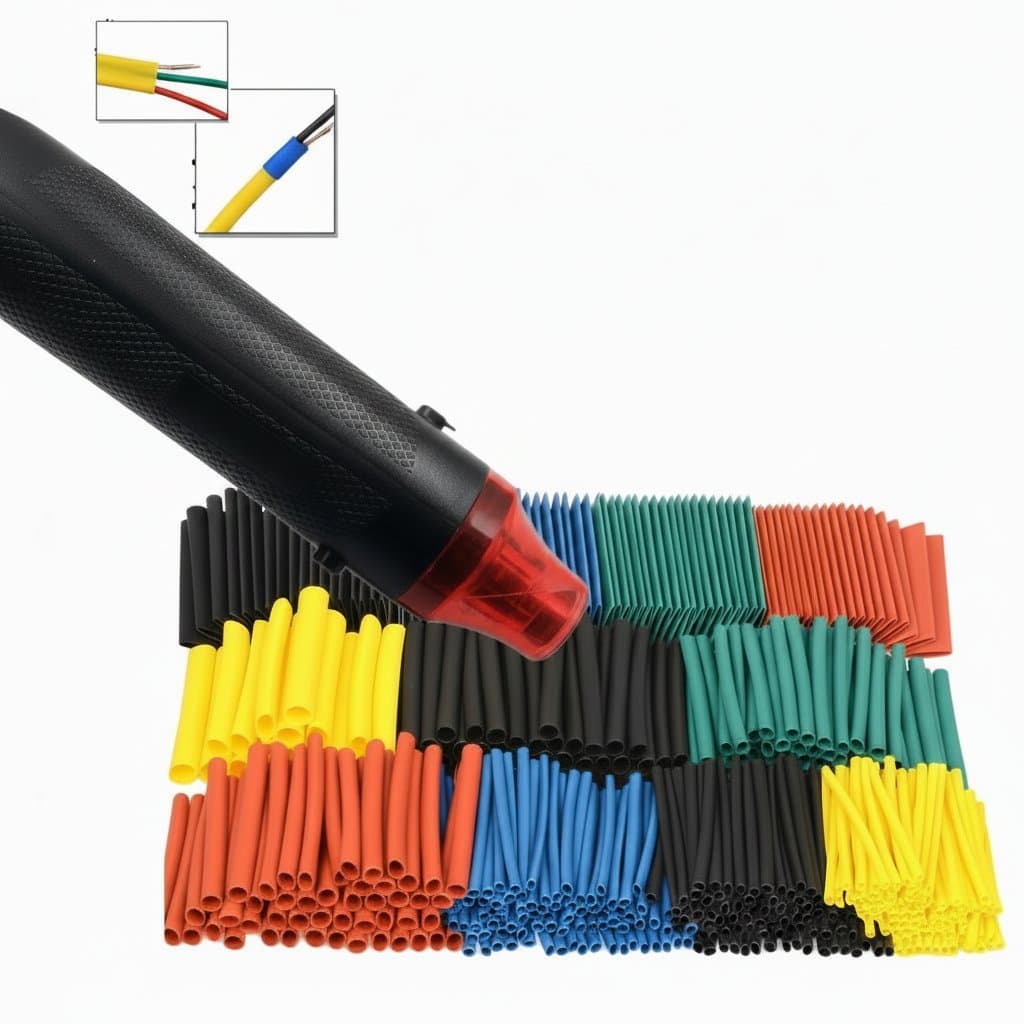 Heat Shrink Tubing Kit | 656-1060 Pieces & 300W Hot Air Gun | Cable Repair & Protection - Professional Grade Tool