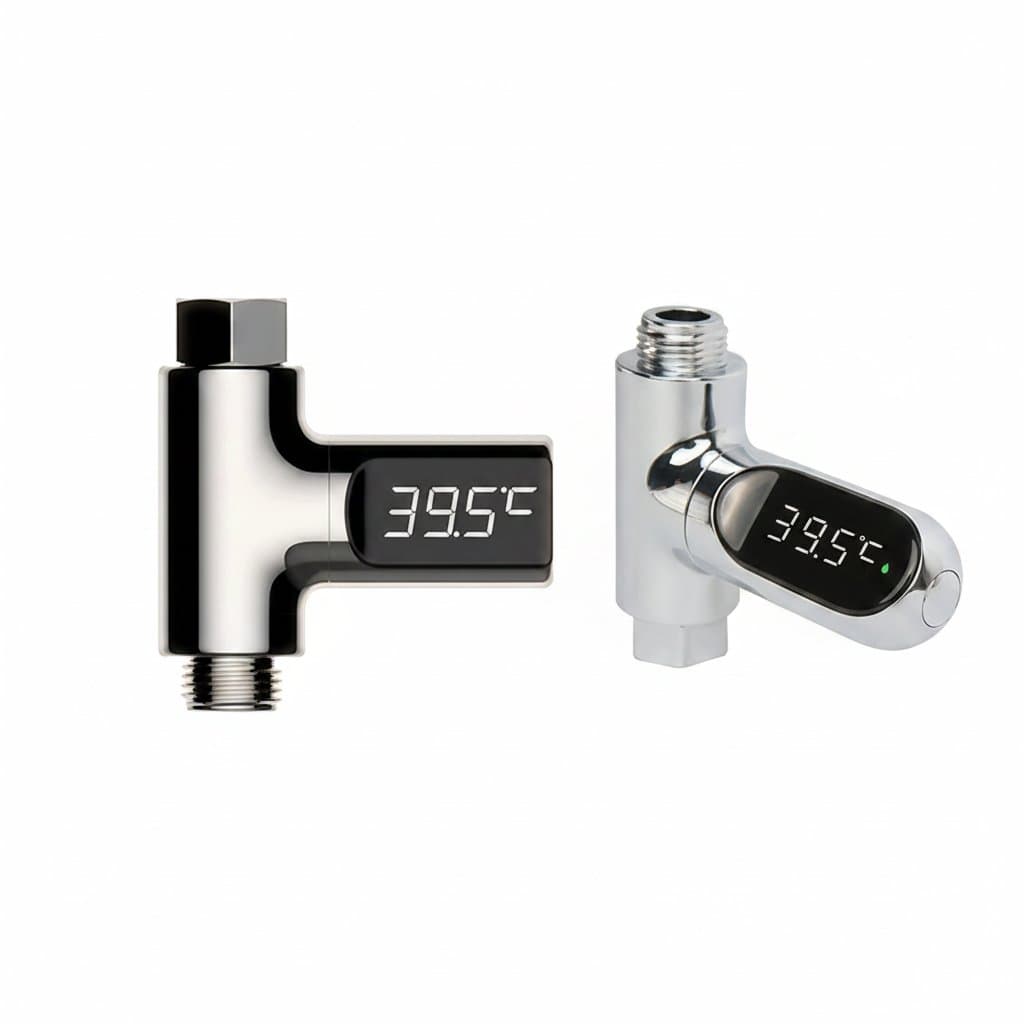 Self-Powered Digital Shower Thermometer | Real-Time Water Temperature Monitor for Bath & Baby Care