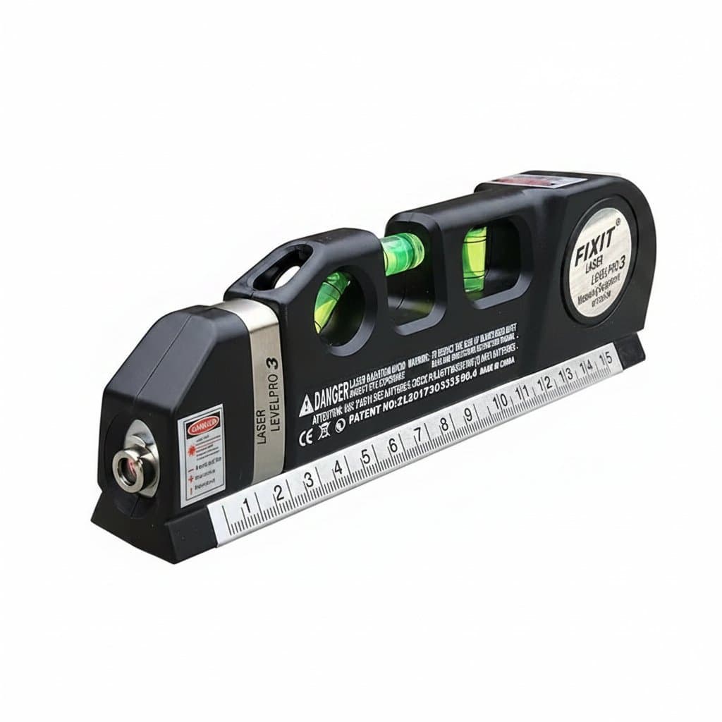 Line Laser Level | Self-Leveling Green Beam | 8ft Measuring Tape Included