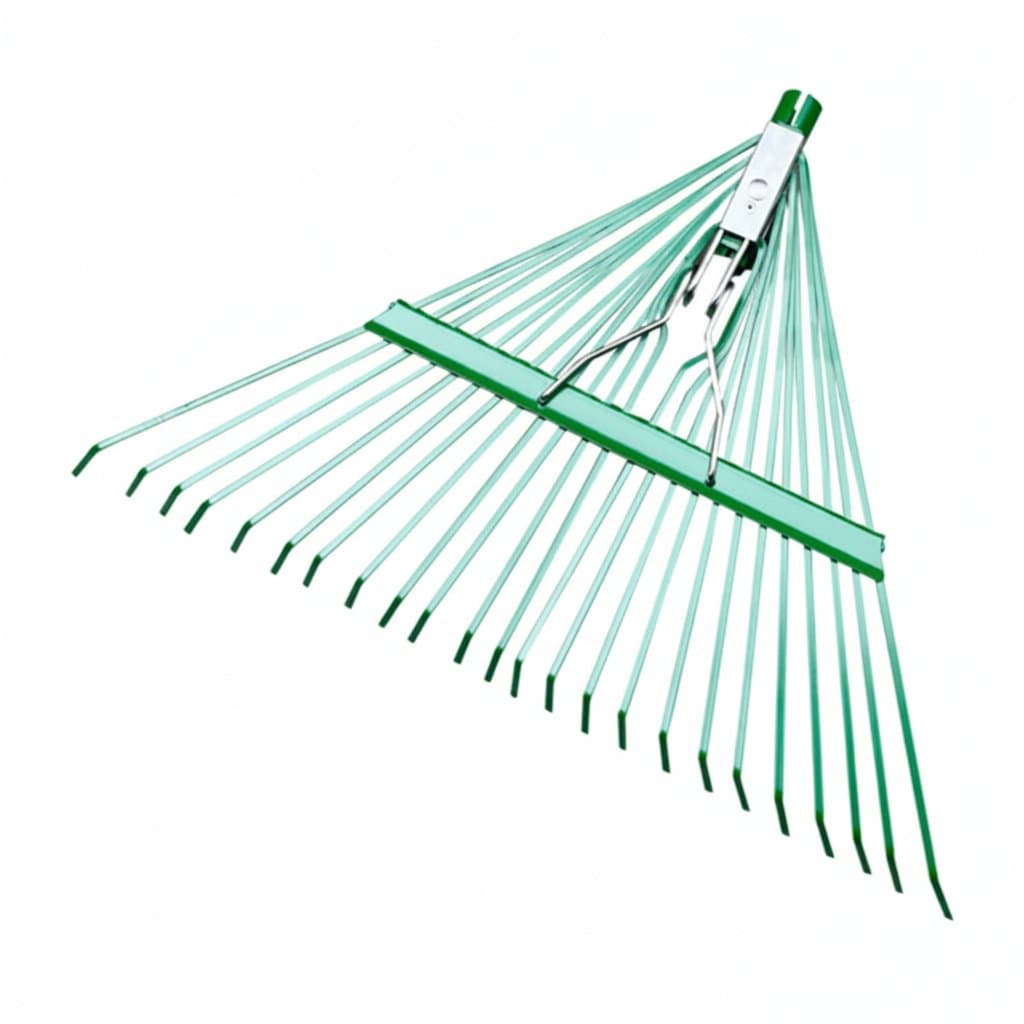 Garden leaf rake head designed for easy installation, directly replaces old rake heads for shrub, roof, and yard maintenance.