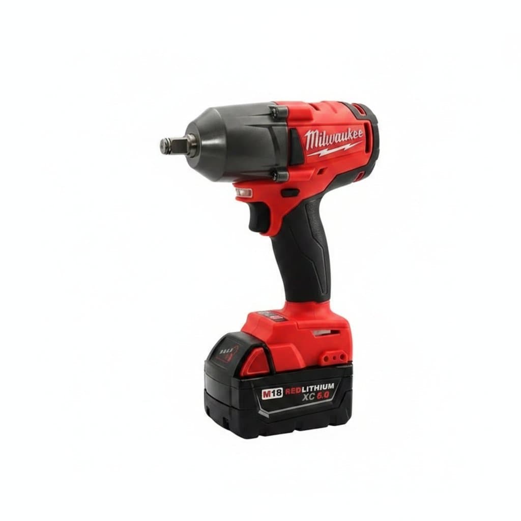Milwaukee 18V brushless impact wrench delivering 813Nm torque for automotive and heavy-duty mechanical repair applications.