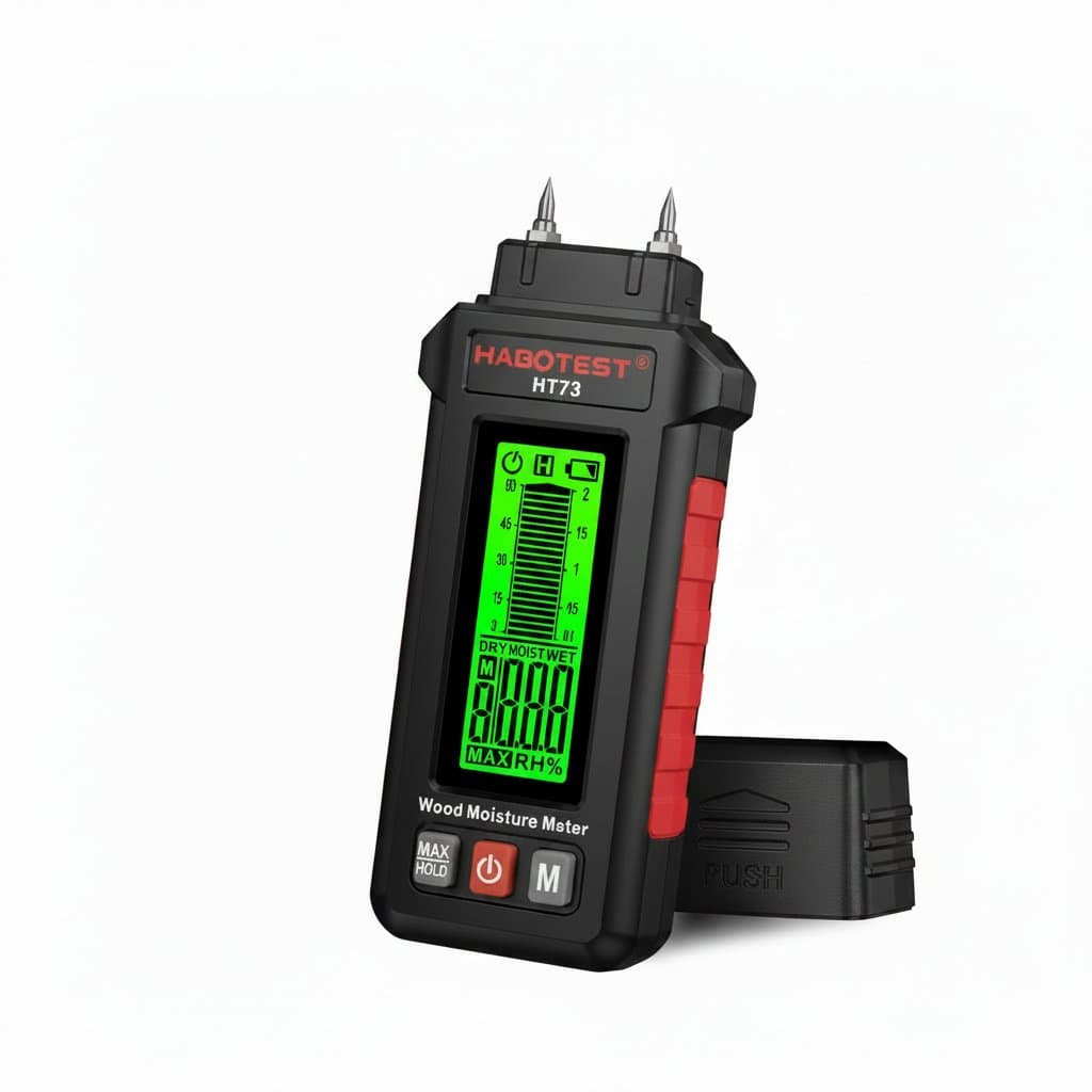 High-Precision Digital Wood Moisture Meter - Two-Pin 0-99.9% Humidity Tester with LCD Display