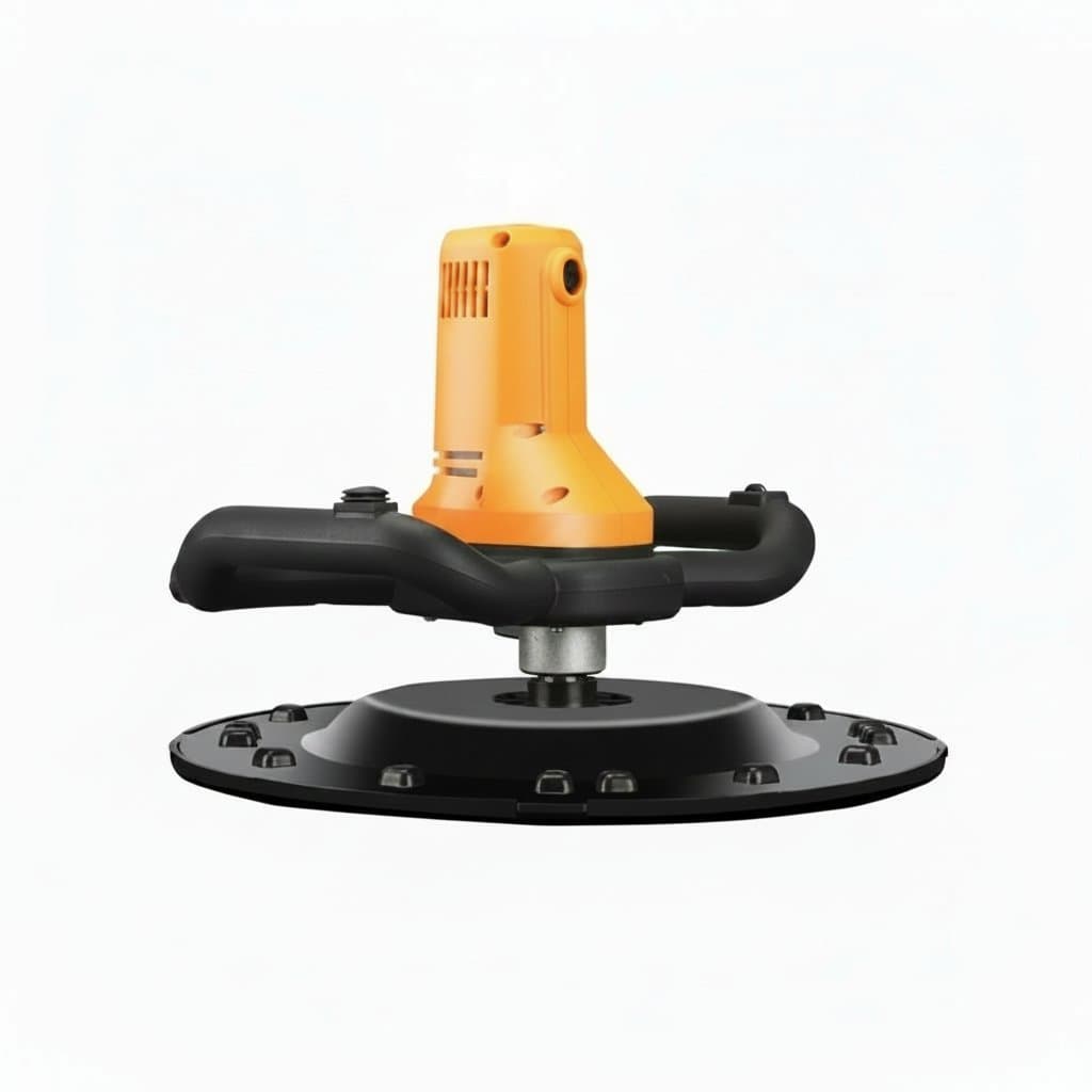 Electric wall polishing machine for smoothing concrete and plaster, featuring a powerful motor and ergonomic handle for professional finishing.
