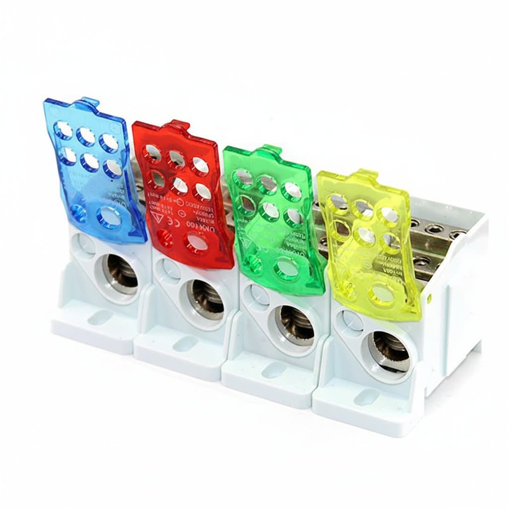DIN Rail Terminal Block | UKK Series 80A-500A | Power Distribution Connector
