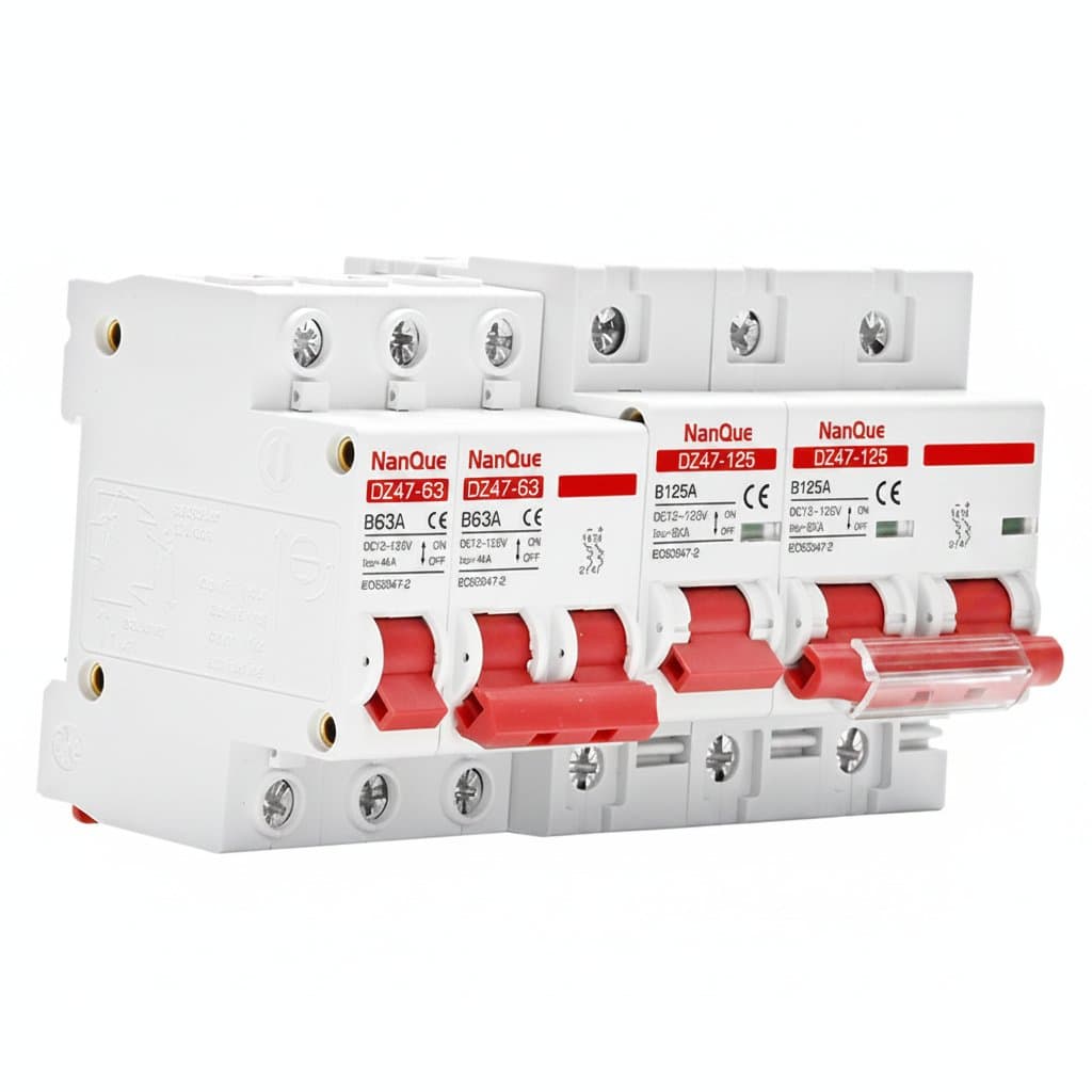 12-120V DC Miniature Circuit Breaker with B Curve for battery and inverter protection, rated 1-150Amp.