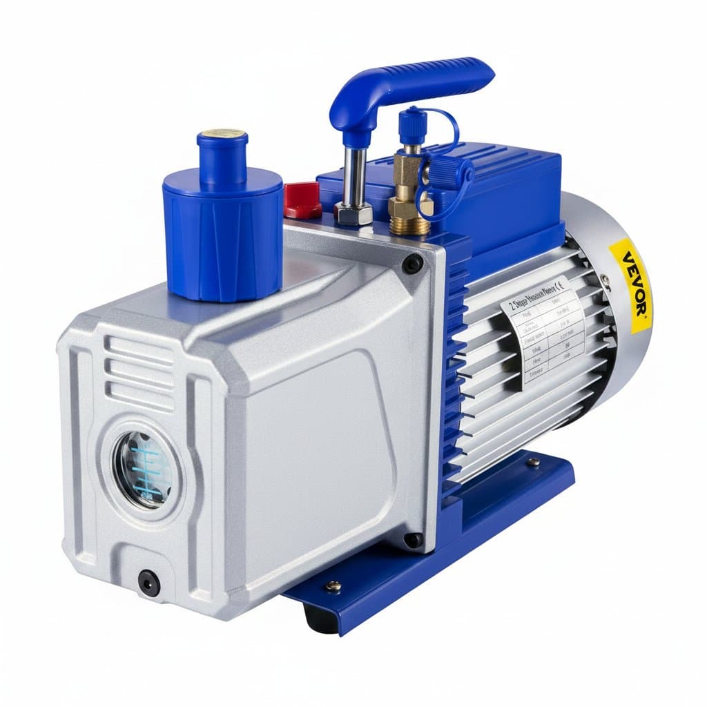 10CFM 2-Stage Vacuum Pump | 1HP HVAC Rotary Pump | Professional Auto AC Refrigerant Evacuation System