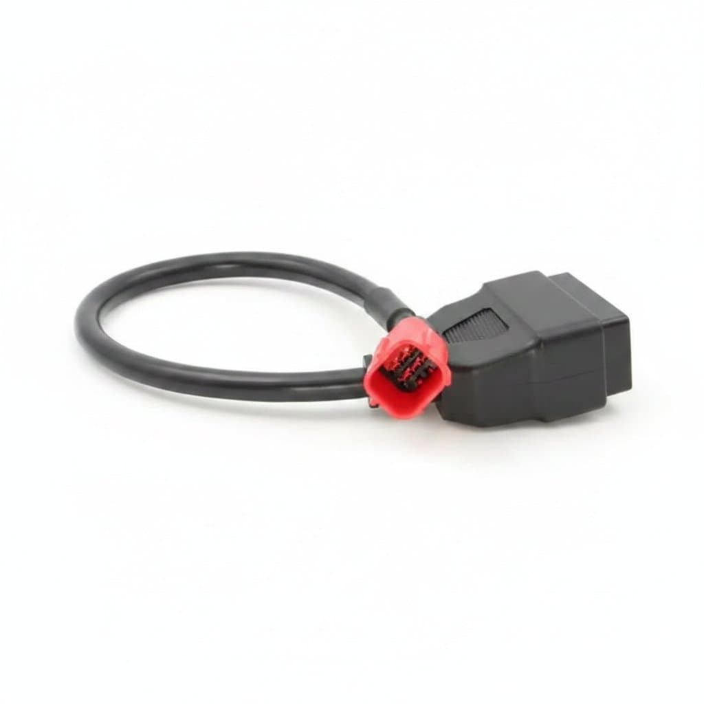 Universal Motorcycle Diagnostic Cable with 6-pin Honda plug to OBD2 16-pin adapter for engine testing and diagnostics.