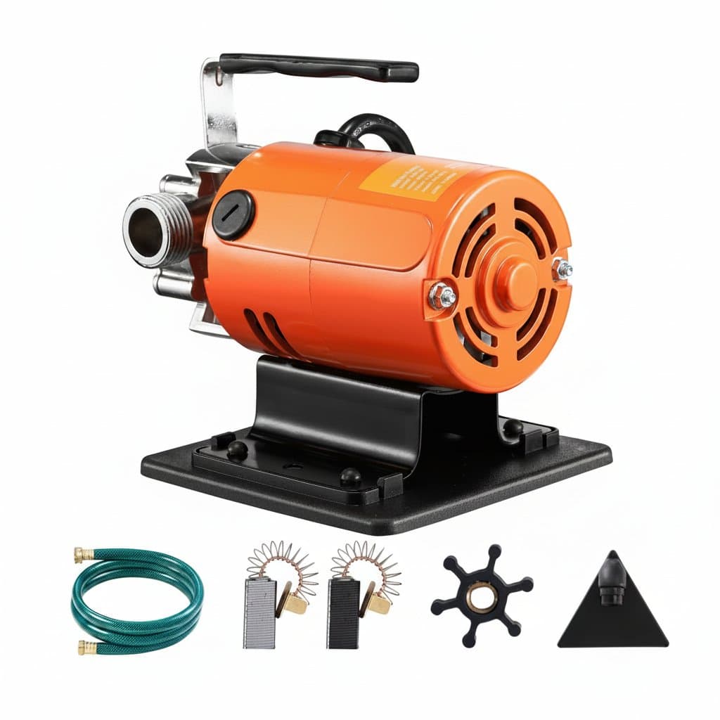 SucceBuy portable electric utility pump, 120V AC with 360 GPH flow and 1/10 HP, for transferring water in gardens, rain barrels, pools, ponds, and aquariums.