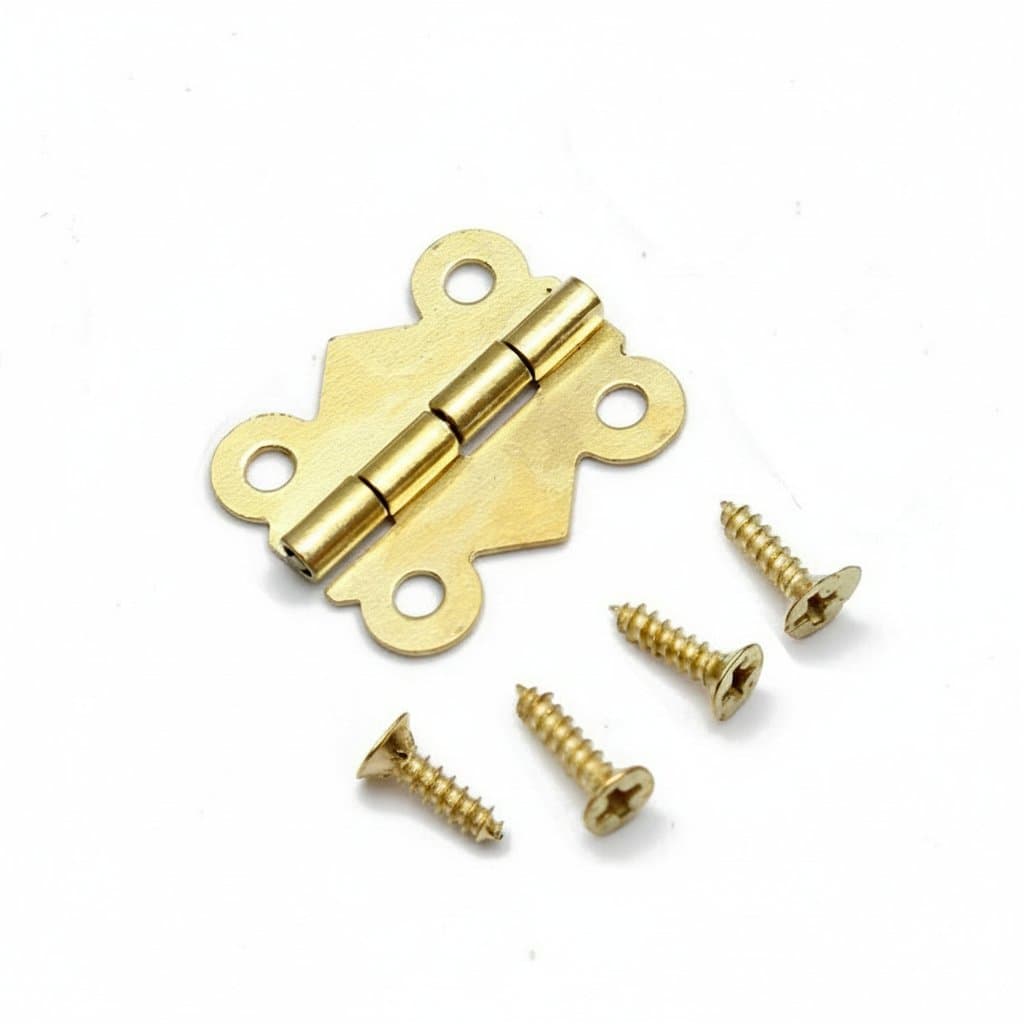 Ten miniature butterfly hinges in bronze finish, measuring 20x17mm for small cabinets, drawers, and jewelry box decoration.