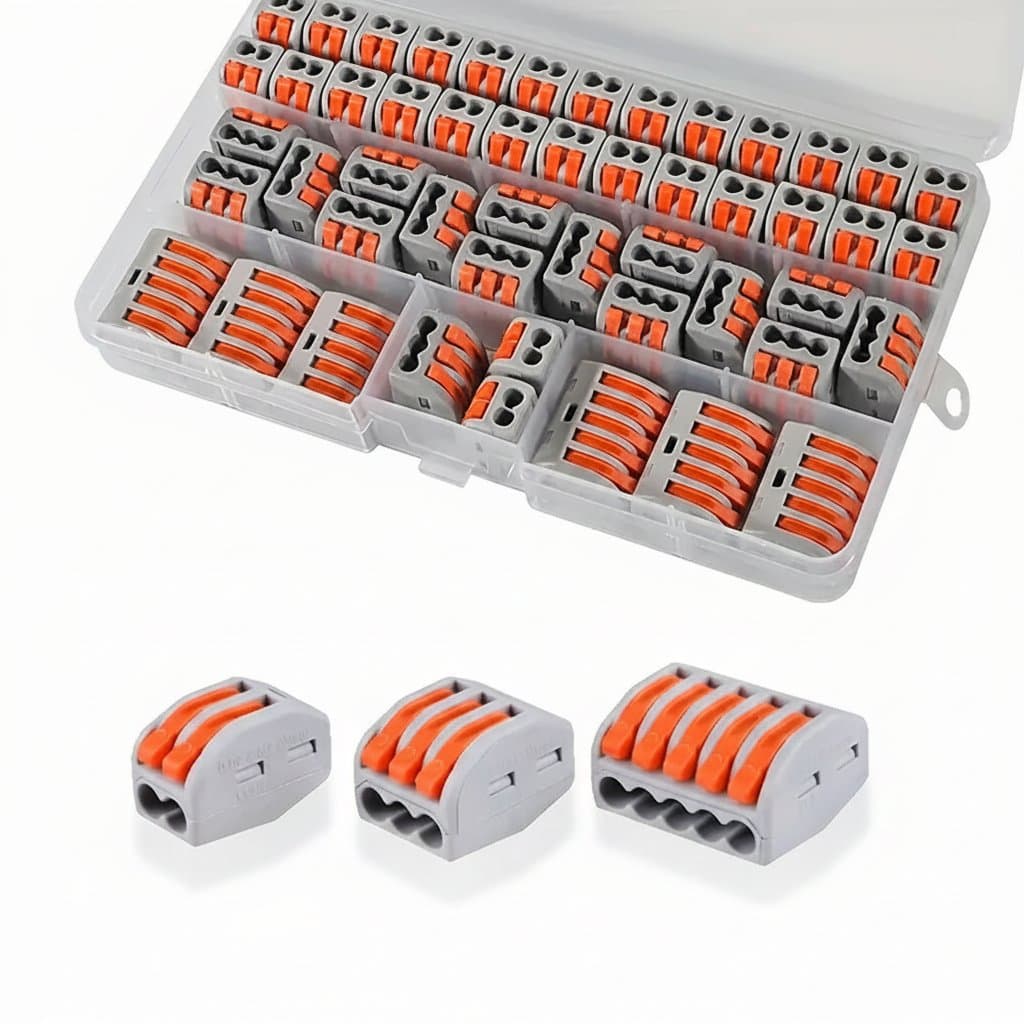 50/55Pcs Electrical Quick Connectors, Compact Lever Wire Connector Kit, 28-12Awg, Quick Disconnect Wire Splicing - Image 1