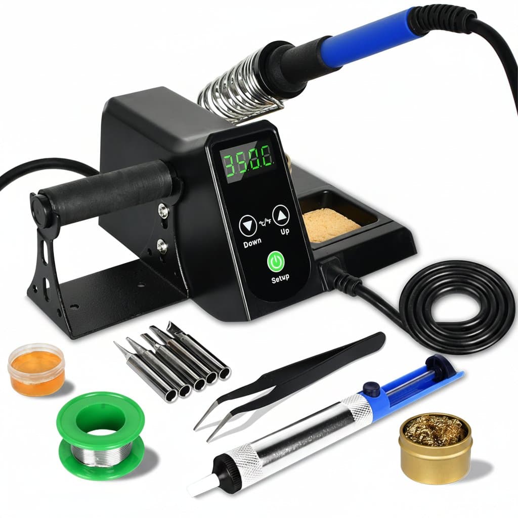 60W Digital Soldering Station | Temperature Control for Electronics | Iron Kit with Tips - Professional Grade Tool
