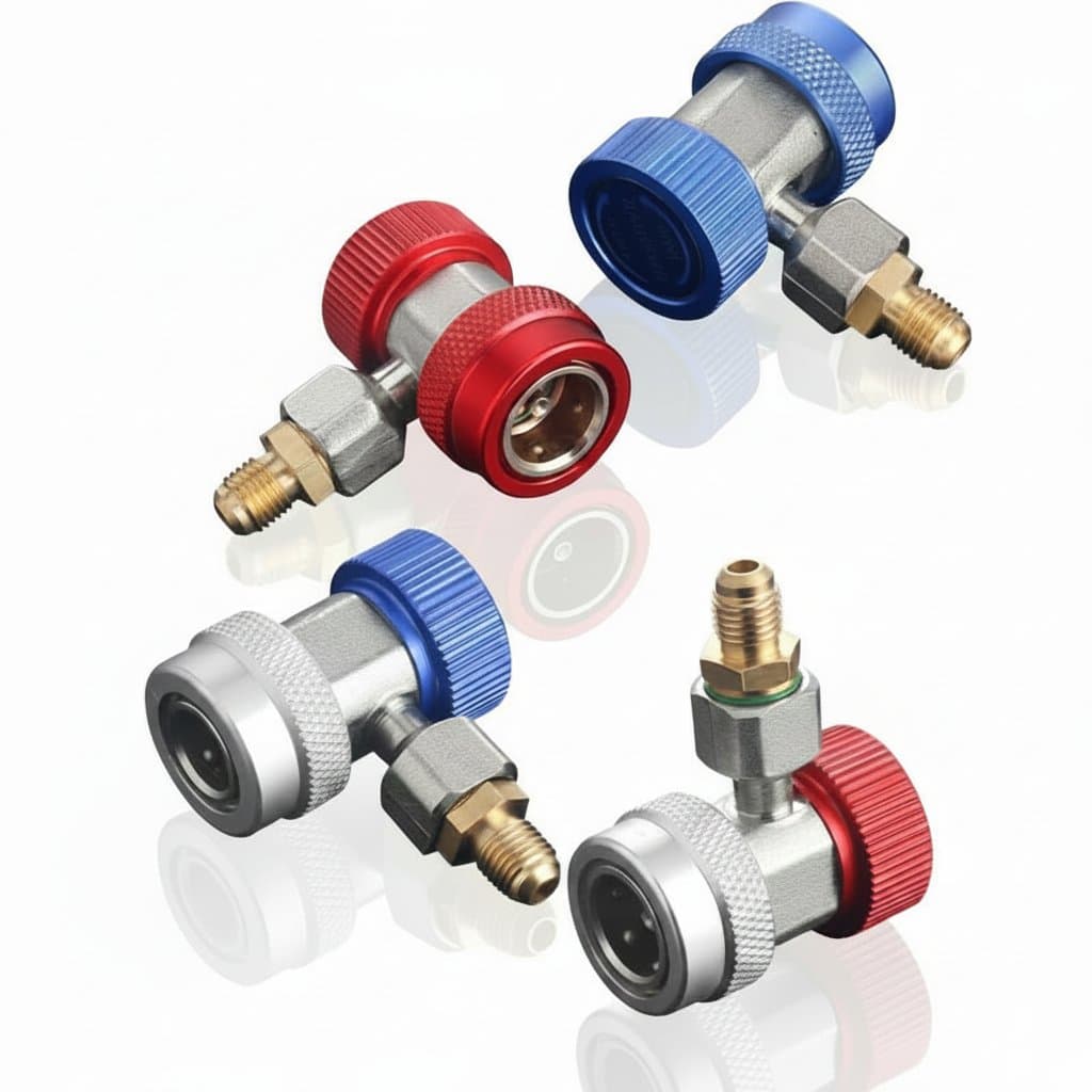 R134A R1234yf Freon H/L Auto Car Quick Coupler Connector Adapters, essential for any car AC recharge kit.