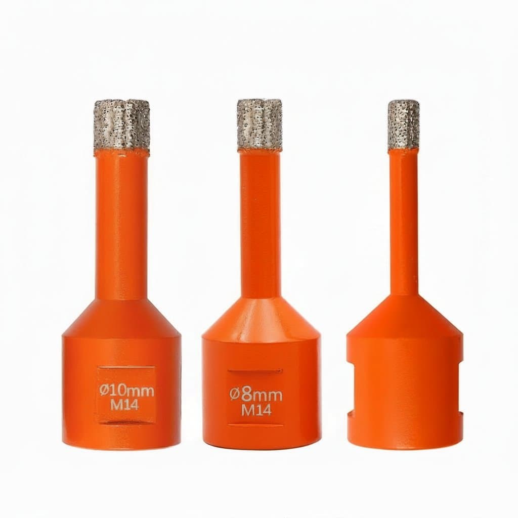 BGTEC diamond core drill bit set with 6mm, 8mm, and 10mm sizes for cutting clean holes in tile, ceramic, marble, and quartz.