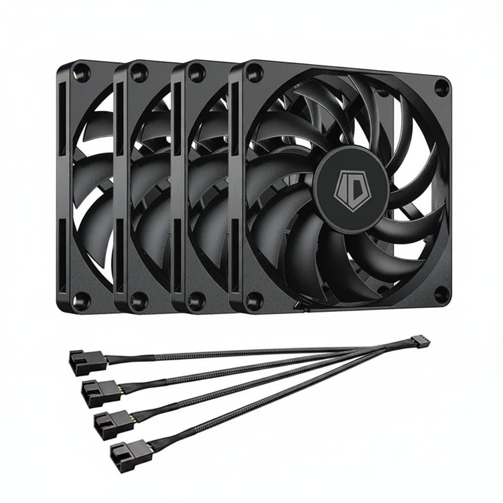 ID-COOLING NO-8010-PWM 80mm ultra-thin PC case fan with PWM control and a slim 10mm thick design for efficient cooling in compact computer builds.