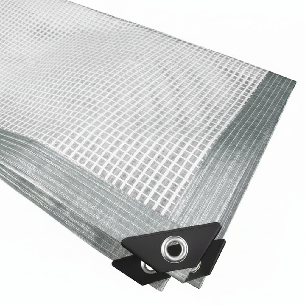Reinforced PE Tarpaulin, unfolded and ready for use.