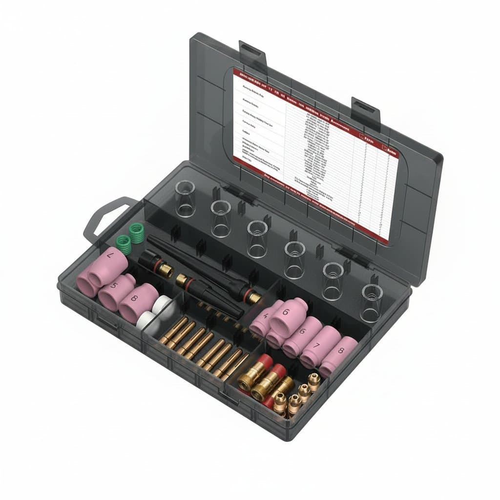 TIG Welding Torch Consumables Kit | WP-17/18/26 Models | Premium Gas Lens & Nozzle Set - Image 1