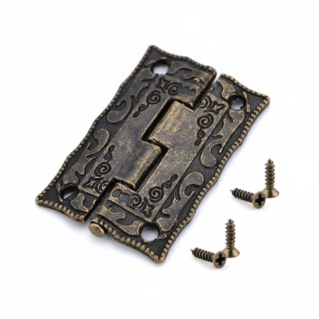 Bronze Decorative Hinges | 10-Piece Mini Hardware Set | Jewelry Box & Wooden Drawer Cabinet