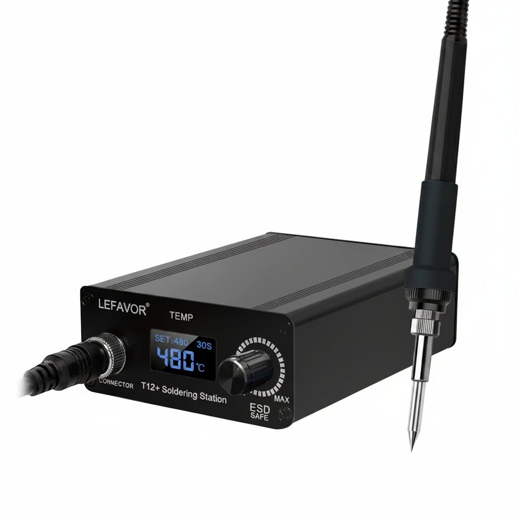 T12 Soldering Station | LCD/OLED Display | 75W, 180-480C, Anti-Static - Professional Grade Tool