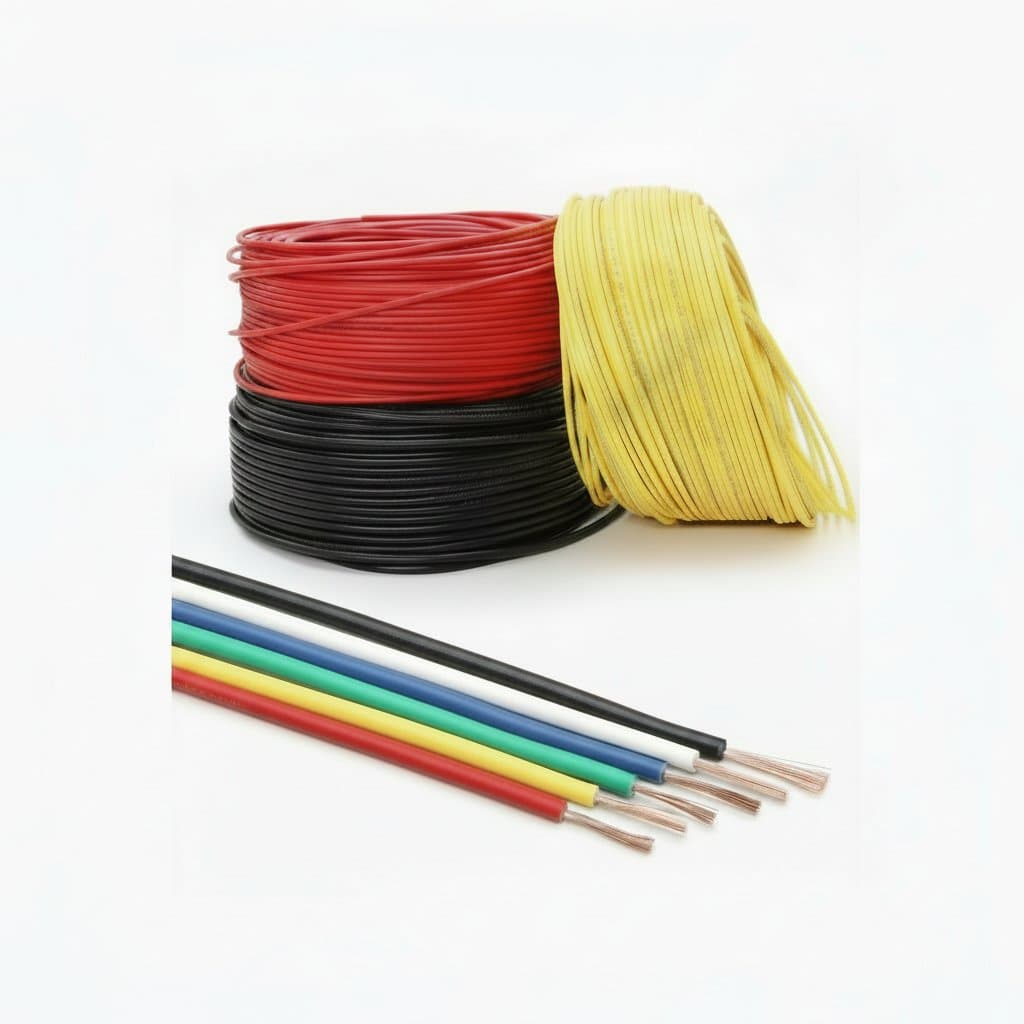 Premium 5-50 meter spool of flexible PVC insulated copper wire in 24 to 16 AWG sizes for DIY electronics and motor projects.