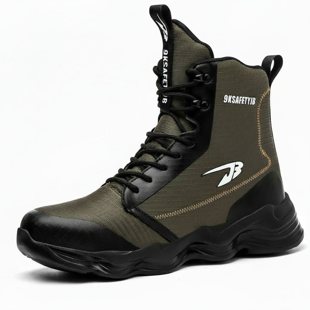 Toe Work Boots for Men | Indestructible Puncture-Proof Safety | High-Top Industrial Construction
