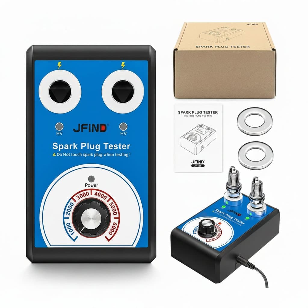 Spark Plug Tester | Double Hole Automotive Ignition Analyzer | 12V 110V 220V Compatible - Professional Grade Tool