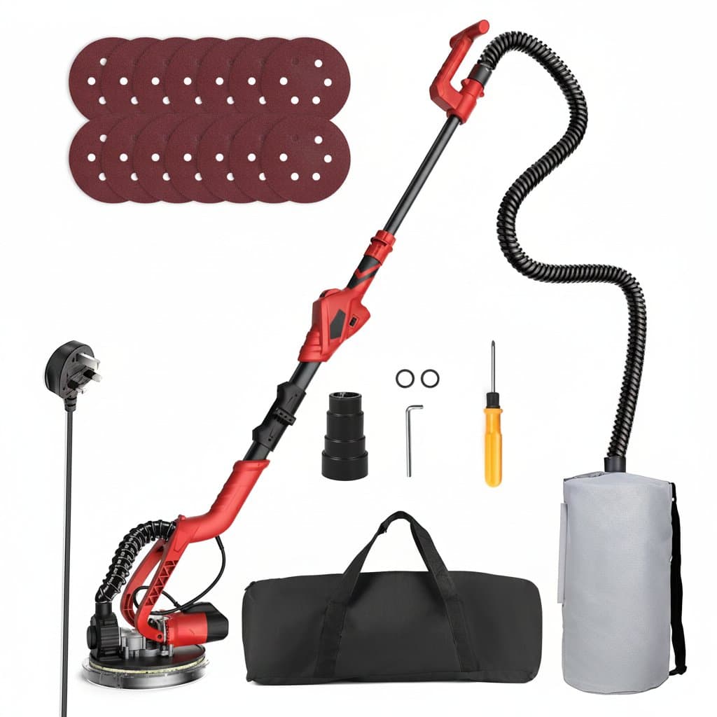 750W Electric Drywall Sander | 14-Piece Sanding Disc Kit | 6-Speed 1000-1850RPM