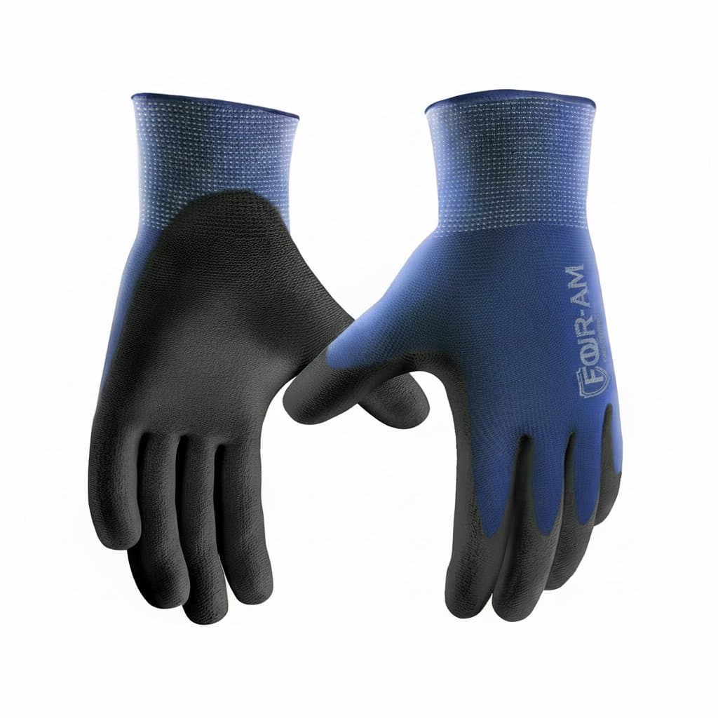 12-Pair PU Coated Work Gloves | Ultra-Thin Grip & Knit Wrist | Nylon Shell Safety Gloves
