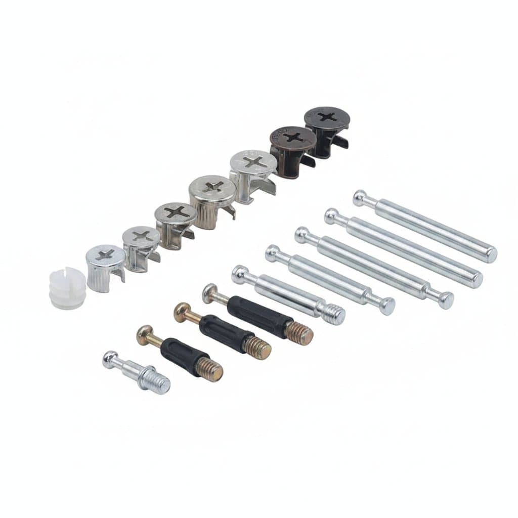 Set of 20 thickening three-in-one furniture connecting hardware with cam screws, eccentric wheels, and nuts for wardrobe and cabinet splicing.