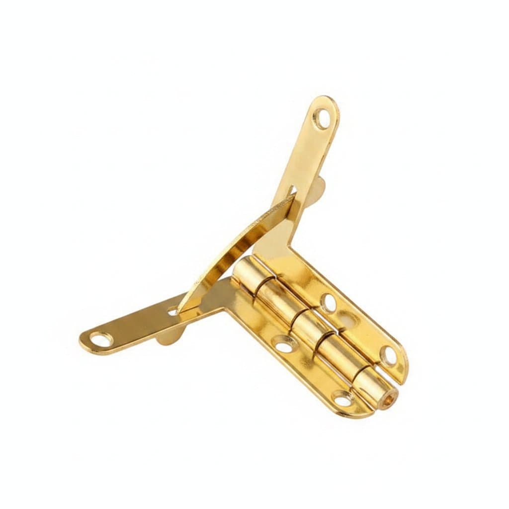 Antique bronze hinge support frame for 90-degree spring operation, used on jewelry cases, wine boxes, wooden cigar gift boxes, and furniture lids.
