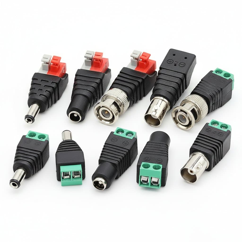 DC Power Connectors | 12V BNC Plug & Jack Set | 5.5x2.1/2.5mm for CCTV & LED Installations - Image 1
