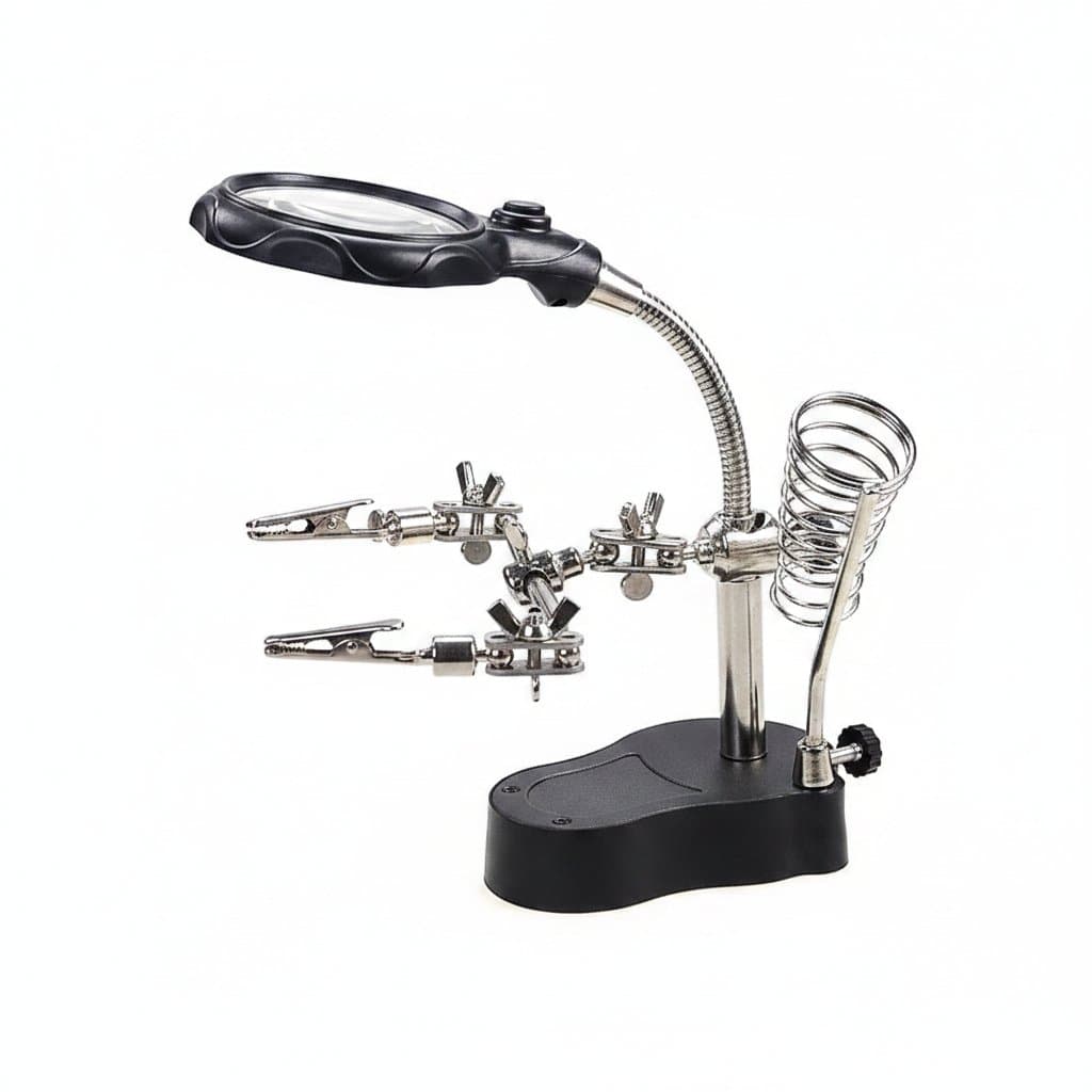 Soldering Station Stand | Magnifying Glass & Clamp | Desktop Repair Tool - Professional Grade Tool