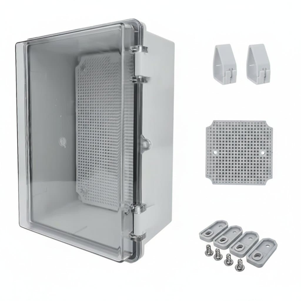 IP66 rated ABS plastic electrical enclosure, a waterproof outdoor junction box for electric instruments and construction projects.