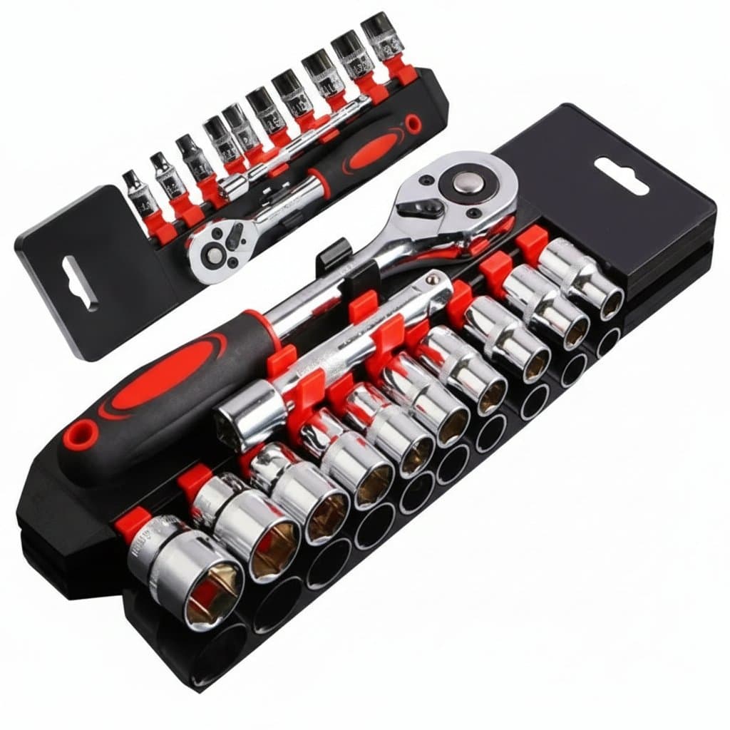 12-piece wrench socket set designed for motorcycle and bicycle repair, suitable for car, boat, and auto maintenance as a versatile multitool kit.