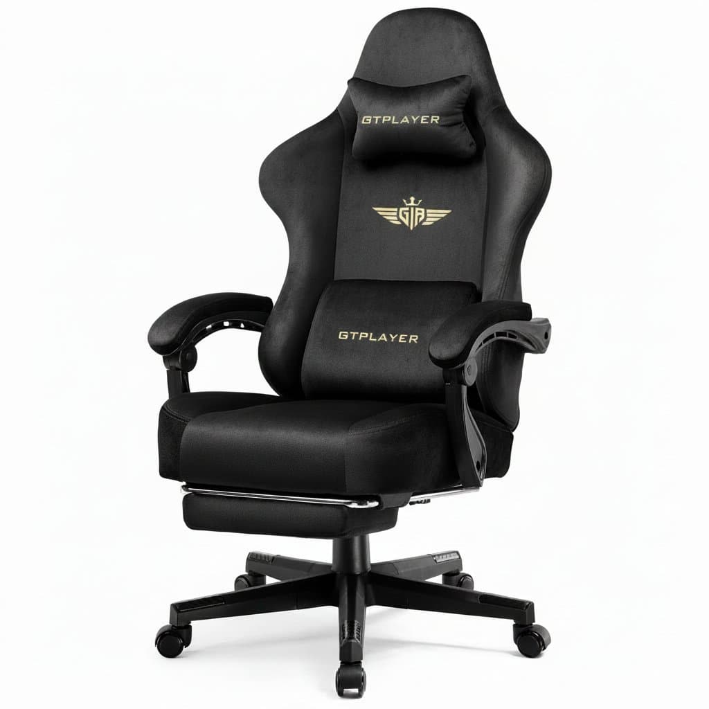 Breathable fabric gaming chair with ergonomic design, high-quality construction for comfortable office or PC gaming sessions.
