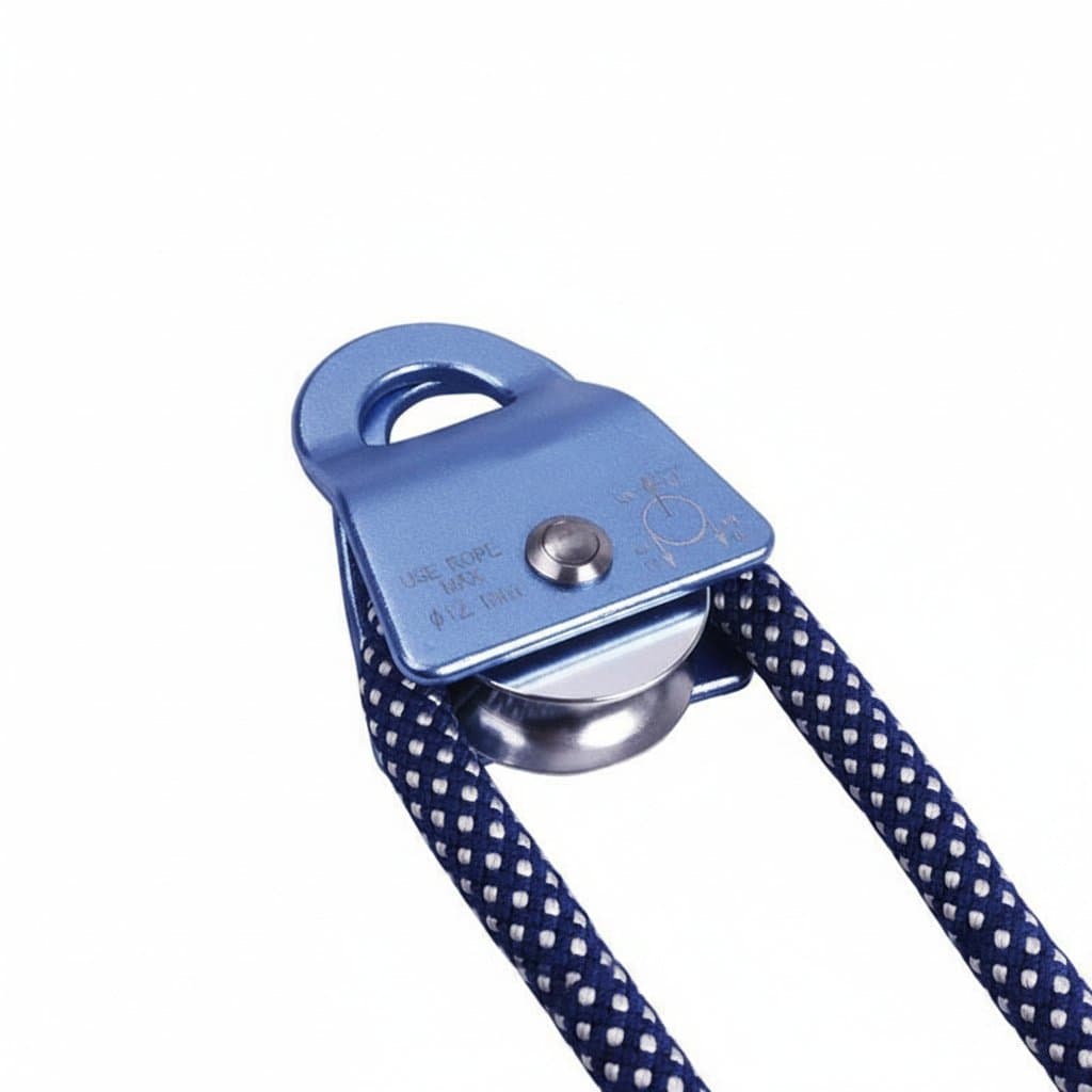 JU64 heavy-duty 2000kg active pulley block with 360-degree swivel, designed for lifting, rigging, and industrial material handling.