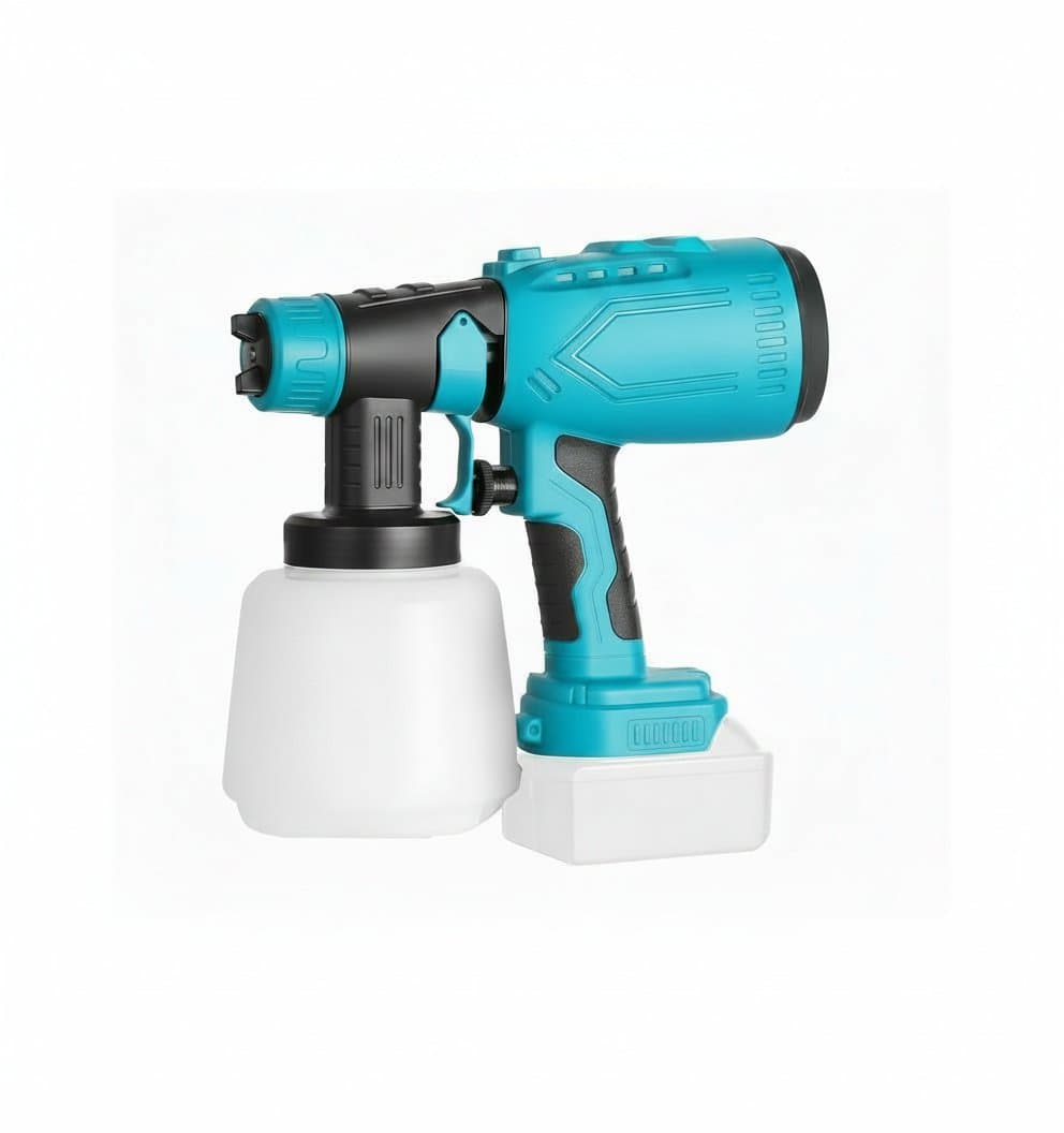 200W HVLP paint sprayer for Makita 18V batteries, featuring brushless motor and durable copper nozzle.