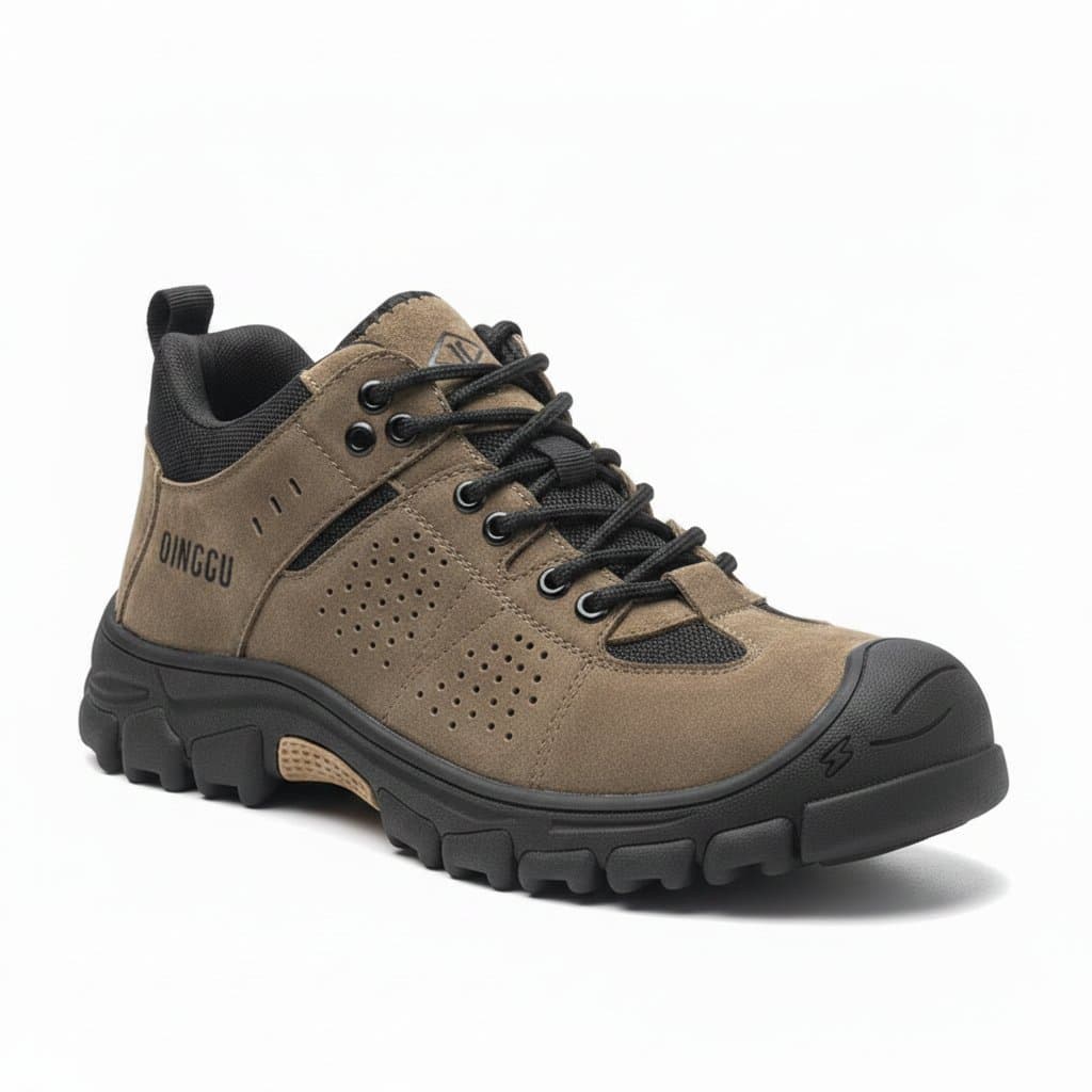 Indestructible Work Boots Steel Toe Cap, a pair of robust safety footwear.
