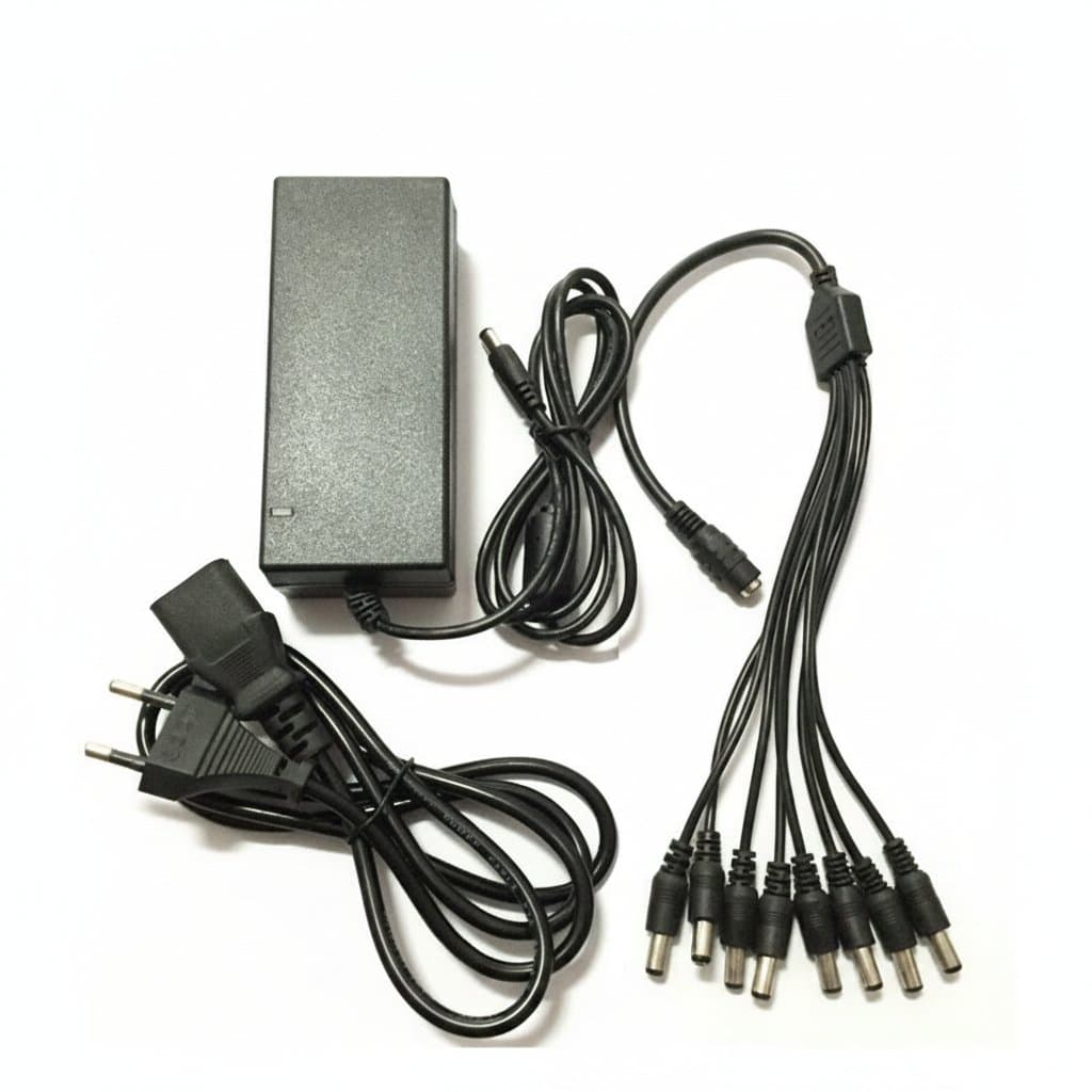 Escam DC 12V 5A Power Supply Adapter + 8 Split Power Cable f - Premium Electronics & Components > Power Supplies with professional quality and features