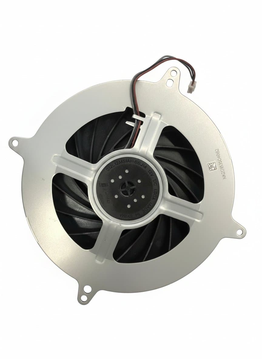 Genuine Sony PlayStation 5 PS5 internal cooling fan replacement with 17 high-performance blades for optimal airflow and heat dissipation.